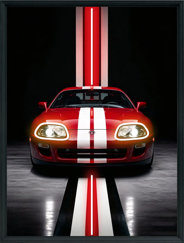 Redline Icon LED Wall Art – Japanese Sports Car Canvas (63x83cm)