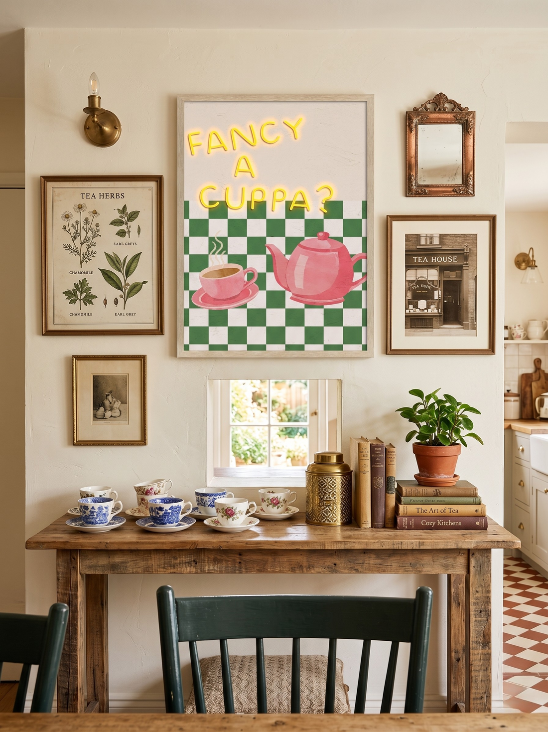 Fancy A Cuppa LED Wall Art – Neon Tea Time Canvas (63x83cm)