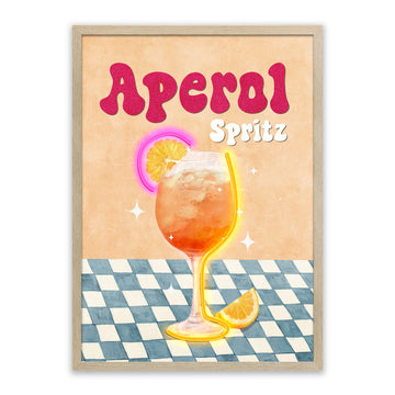 Aperol Spritz LED Wall Art – Neon Orange Cocktail Canvas (53x73cm)