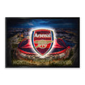 Arsenal LED Wall Art – Emirates Stadium & Club Crest Canvas (93x63cm)