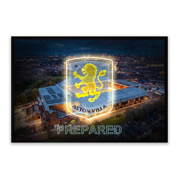 Aston Villa LED Wall Art – Villa Park & Club Crest Canvas (93x63cm)