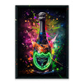 Champagne Glow LED Wall Art – Neon Luxury Bottle Canvas (53x73cm)