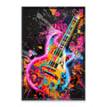 Electric Rhythm LED Wall Art – Neon Pop Art Guitar Canvas (63x93cm)