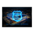 Everton LED Wall Art – Stadium & Club Crest Canvas (93x63cm)
