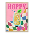 Happy Hour LED Wall Art – Neon Fruit Cocktail Canvas (63x83cm)