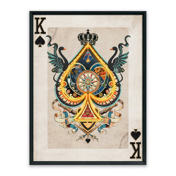 King of Spades LED Wall Art – Neon Royal Canvas (63x83cm)