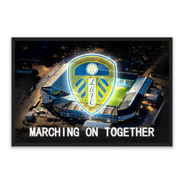 Leeds United LED Wall Art – Elland Road & Club Crest Canvas (93x63cm)