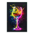 Liquid Colour LED Wall Art – Neon Wine Glass Canvas (63x93cm)