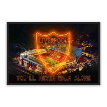 Liverpool FC LED Wall Art – Anfield & Club Crest Canvas (93x63cm)