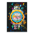 Luxury Time LED Wall Art – Neon Watch Canvas (63x93cm)