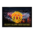 Manchester United LED Wall Art – Old Trafford & Club Crest Canvas (93x63cm)
