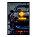 Midnight Roadster LED Wall Art – Black Mazda MX-5 Canvas (63x93cm)