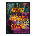 Need More Sleep LED Wall Art – Neon Leopard Canvas (63x83cm)