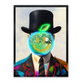 Neon Gentleman LED Wall Art – Disco Apple Canvas (63x83cm)
