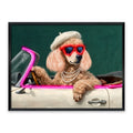 Parisian Poodle LED Wall Art – Glamorous Convertible Dog Canvas (83x63cm)