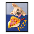 Pizza Please LED Wall Art – Hungry French Bulldog Canvas (63x83cm)