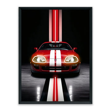 Redline Icon LED Wall Art – Japanese Sports Car Canvas (63x83cm)