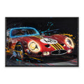 Redline Legend LED Wall Art – Classic Red Race Car Canvas (93x63cm)