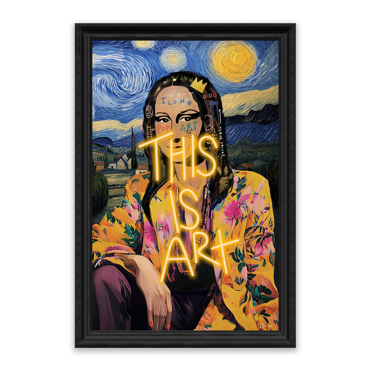 This Is Art LED Wall Art – Pop Art Mona Lisa Canvas (64x94cm)