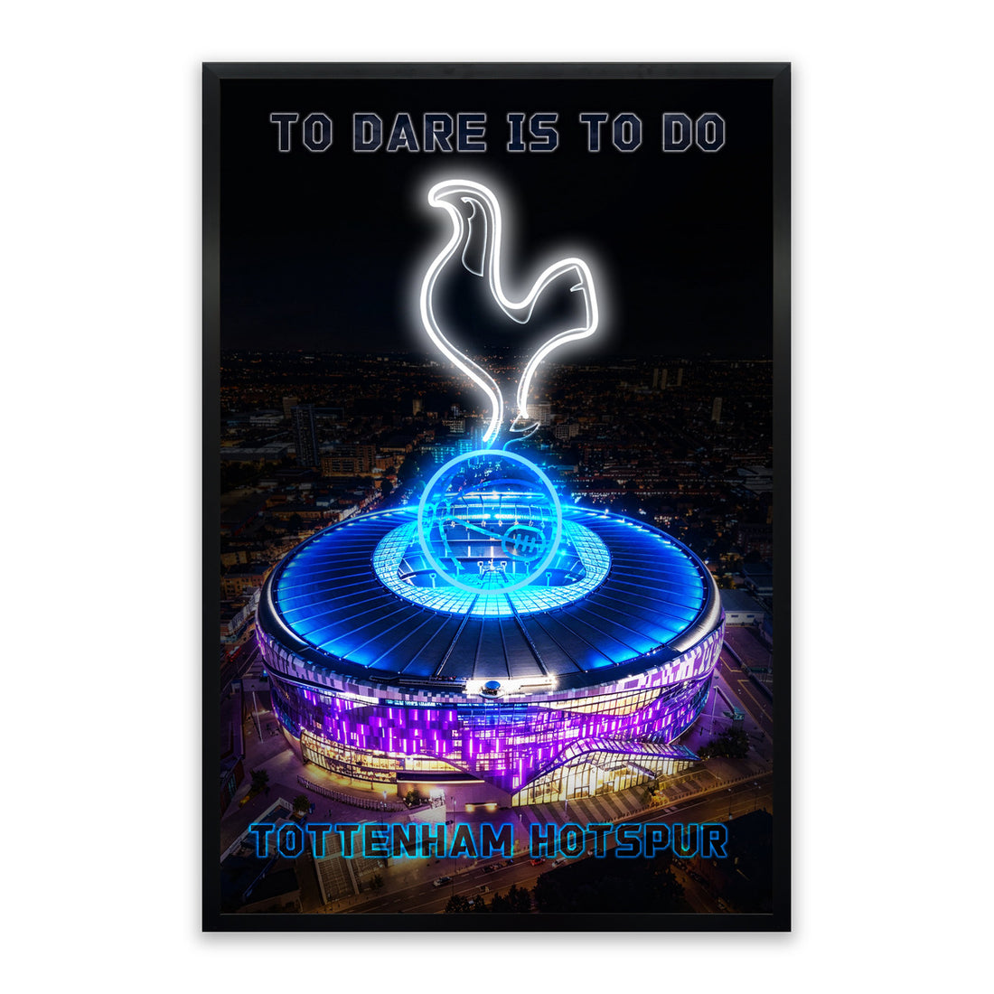Tottenham Hotspur LED Wall Art – Stadium & Cockerel Canvas (63x93cm)