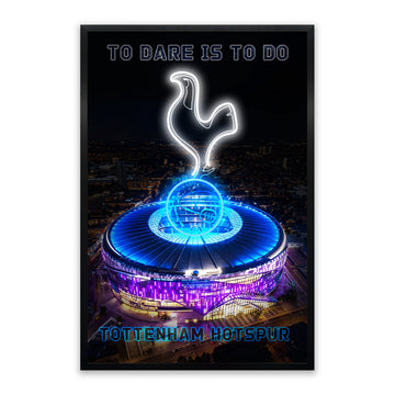 Tottenham Hotspur LED Wall Art – Stadium & Cockerel Canvas (63x93cm)